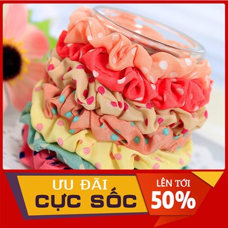 Dây buộc tóc scrunchies - dây buộc tóc vải co dãn hàn quốc