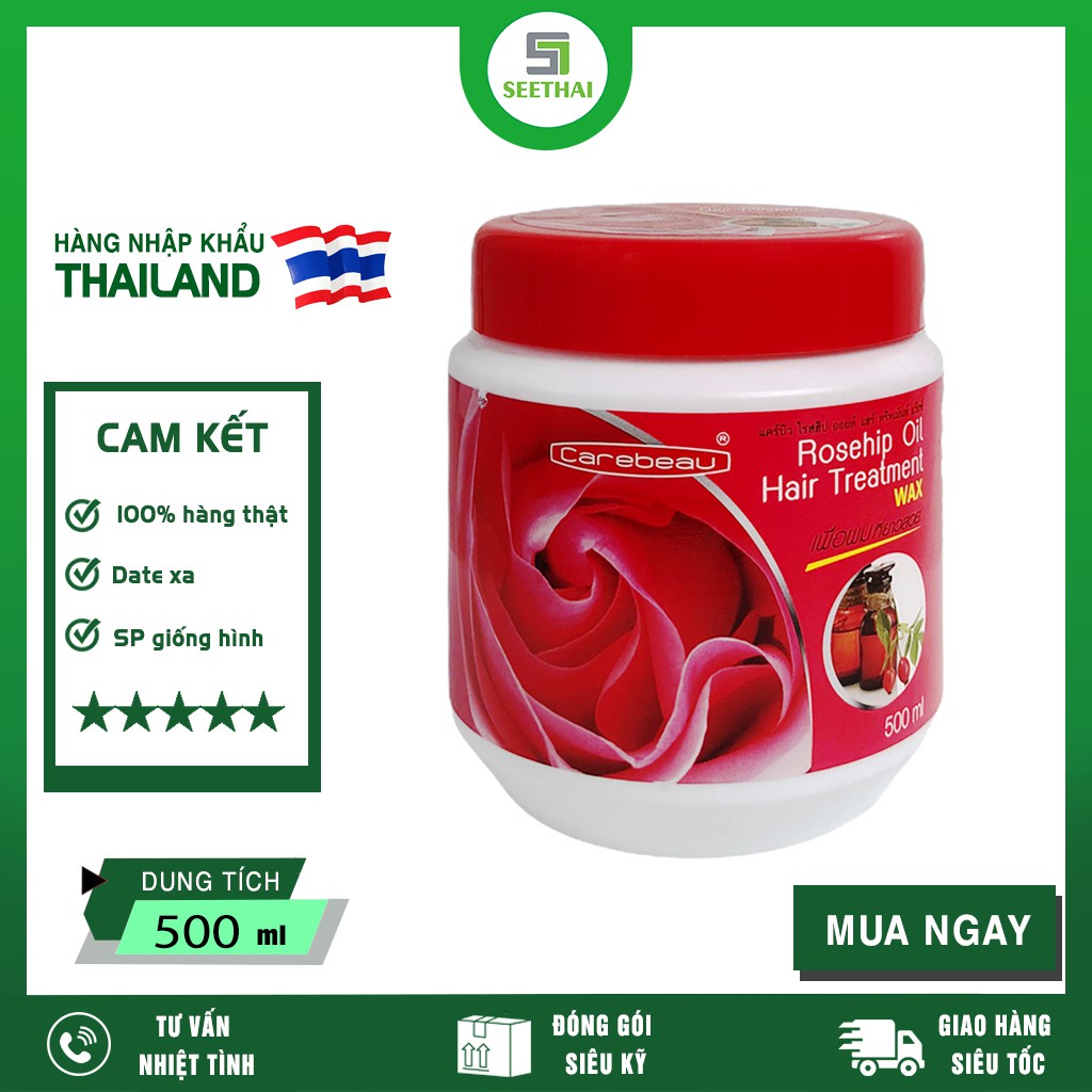 [HÀNG CHÍNH HÃNG] Ủ Tóc Carebeau Hoa Hồng 500ml Thái Lan