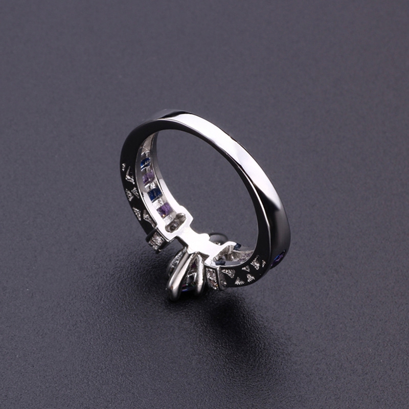 Nhẫn đính hôn đính đá Zircon nhiều màu sắc