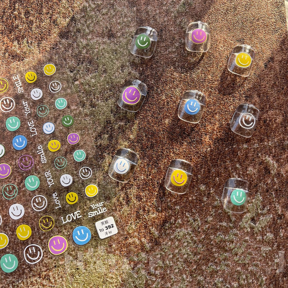 [Hàng mới về] Nhãn Dán Trang Trí Móng Tay Hình Hoa Cười Xinh Xắn