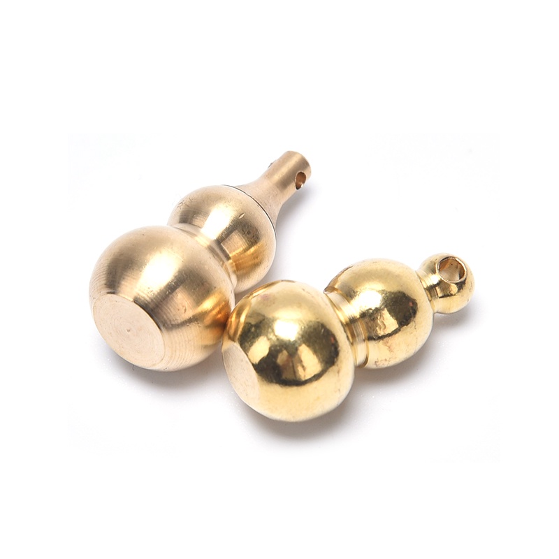 [INVN]1pc Flat-bottomed gourd pure copper car keychain pendant
