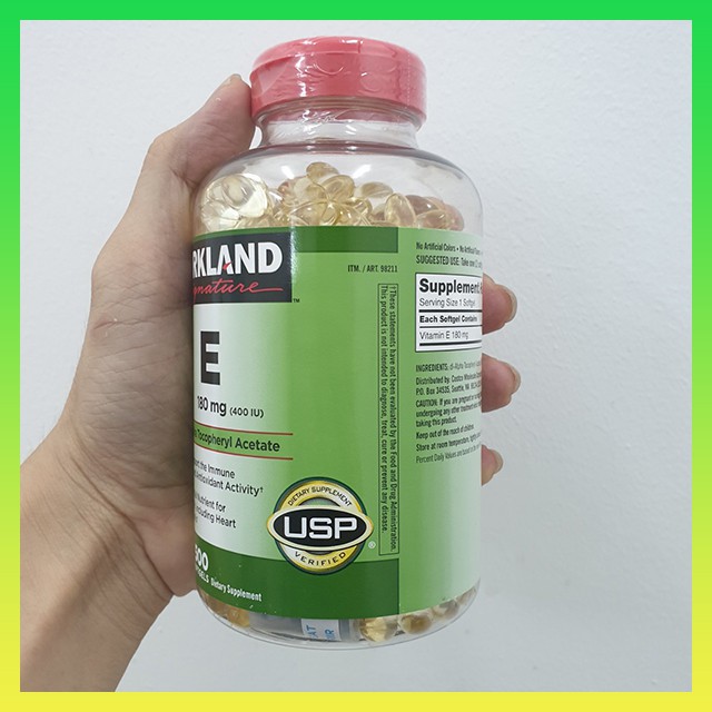 Vitamin E 400 IU 500 Viên Kirkland Của Mỹ - Đẹp Da, Làm Chậm Lão Hóa