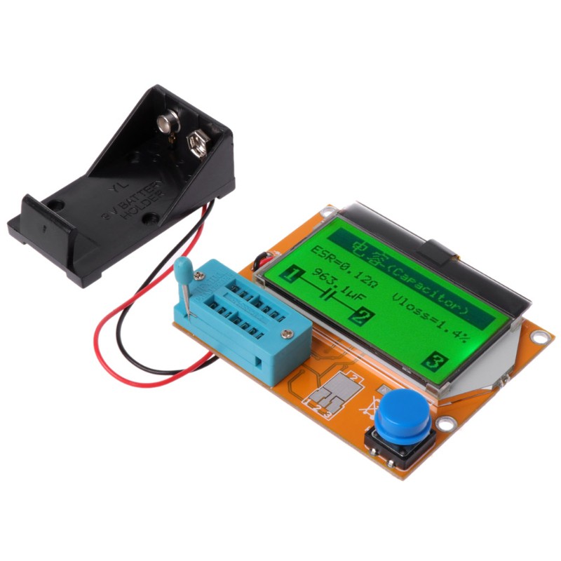 Bộ thiết bị đo điện trở màn hình kỹ thuật số LCR-T4 ESR 9V