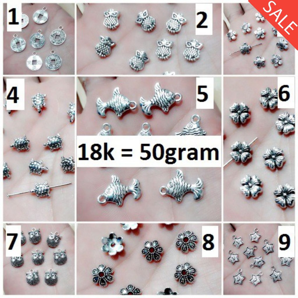 Charm phụ kiện trắng : 50g = 18k / gói [ Khách chọn mẫu bên dưới ]