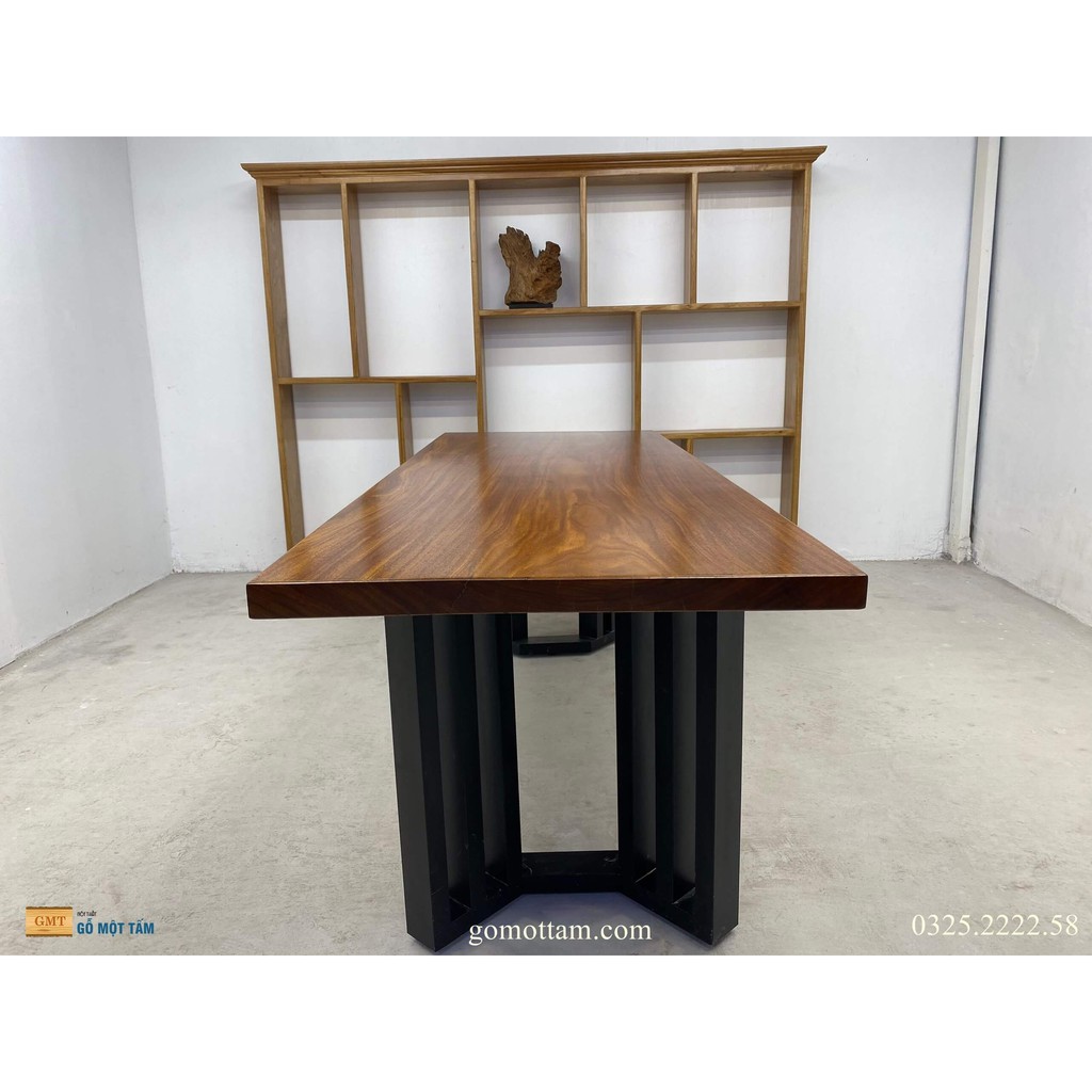 Bàn làm việc gỗ tự nhiên, Bàn họp gỗ tự nhiên nguyên tấm dài 2,17m rộng 80cm dày 5cm | BigBuy360 - bigbuy360.vn