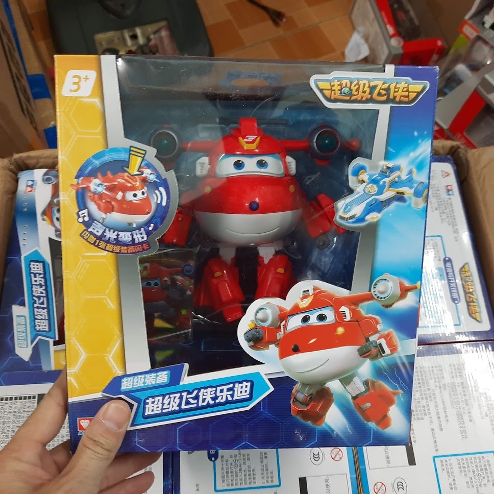 Mô hình Jett siêu cấp cỡ lớn có đèn và âm thanh đồ chơi trẻ em super wings đội bay siêu đẳng