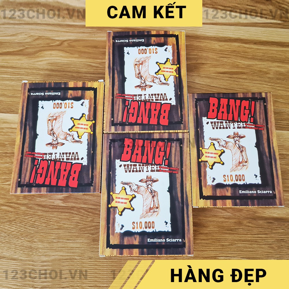 Thẻ Bài Bang! 103 lá, board game bắn súng chơi theo nhóm 3 -5 người, thẻ bài đẹp, cứng cáp, khó rách