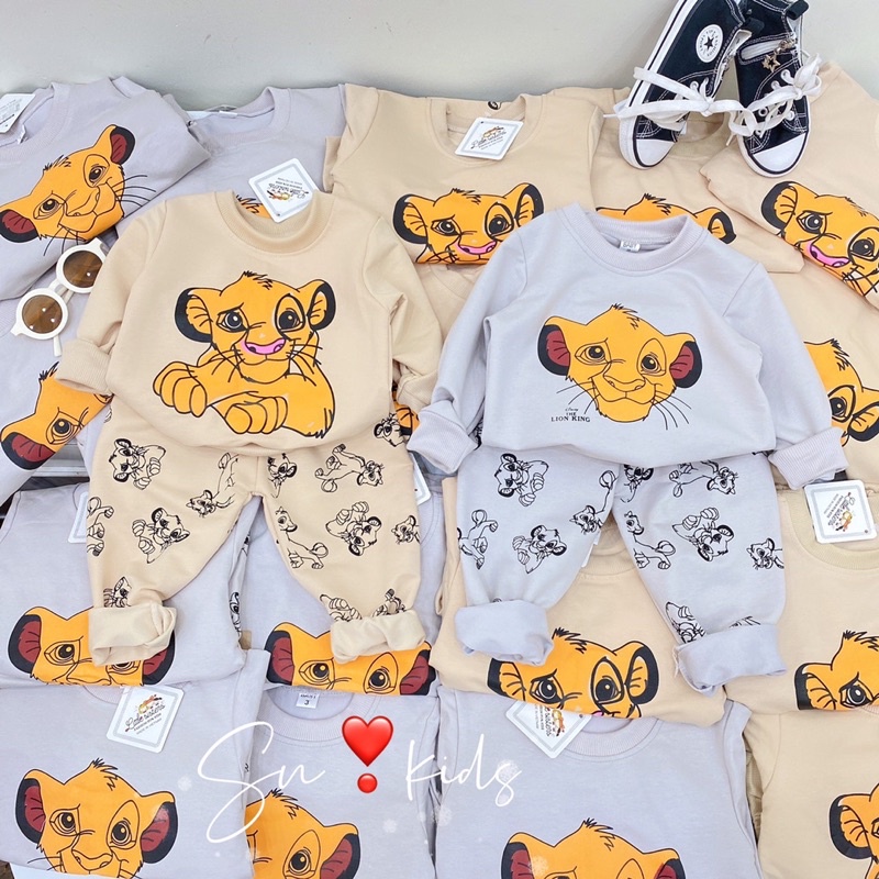 Bộ quần áo trẻ em - Đồ bộ dài tay cho bé sư tử K050