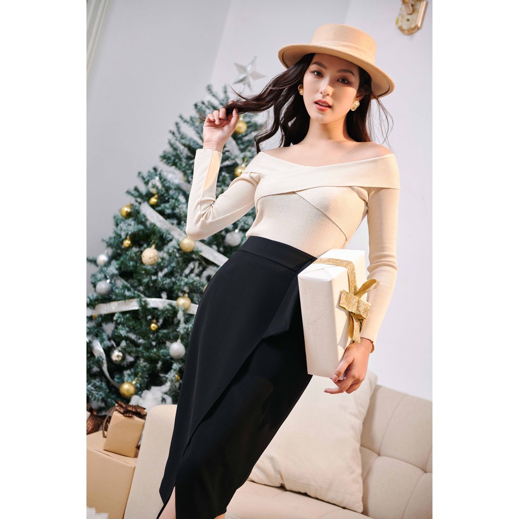 KOKA Áo len cổ thuyền hở vai 57701 | BigBuy360 - bigbuy360.vn