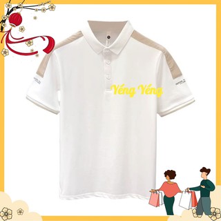ANA26 - ÁO POLO NAM PHỐI MÀU BE VIỀN VAI