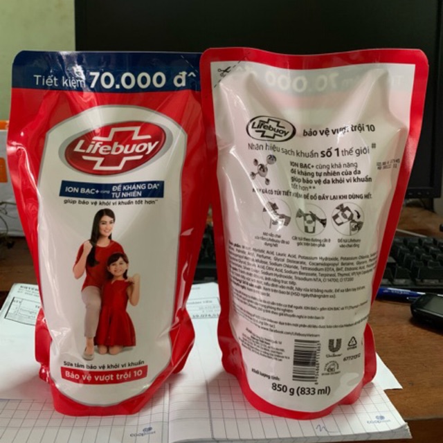 Sữa Tắm Lifebuoy Túi 850g Bảo Vệ Vượt Trội