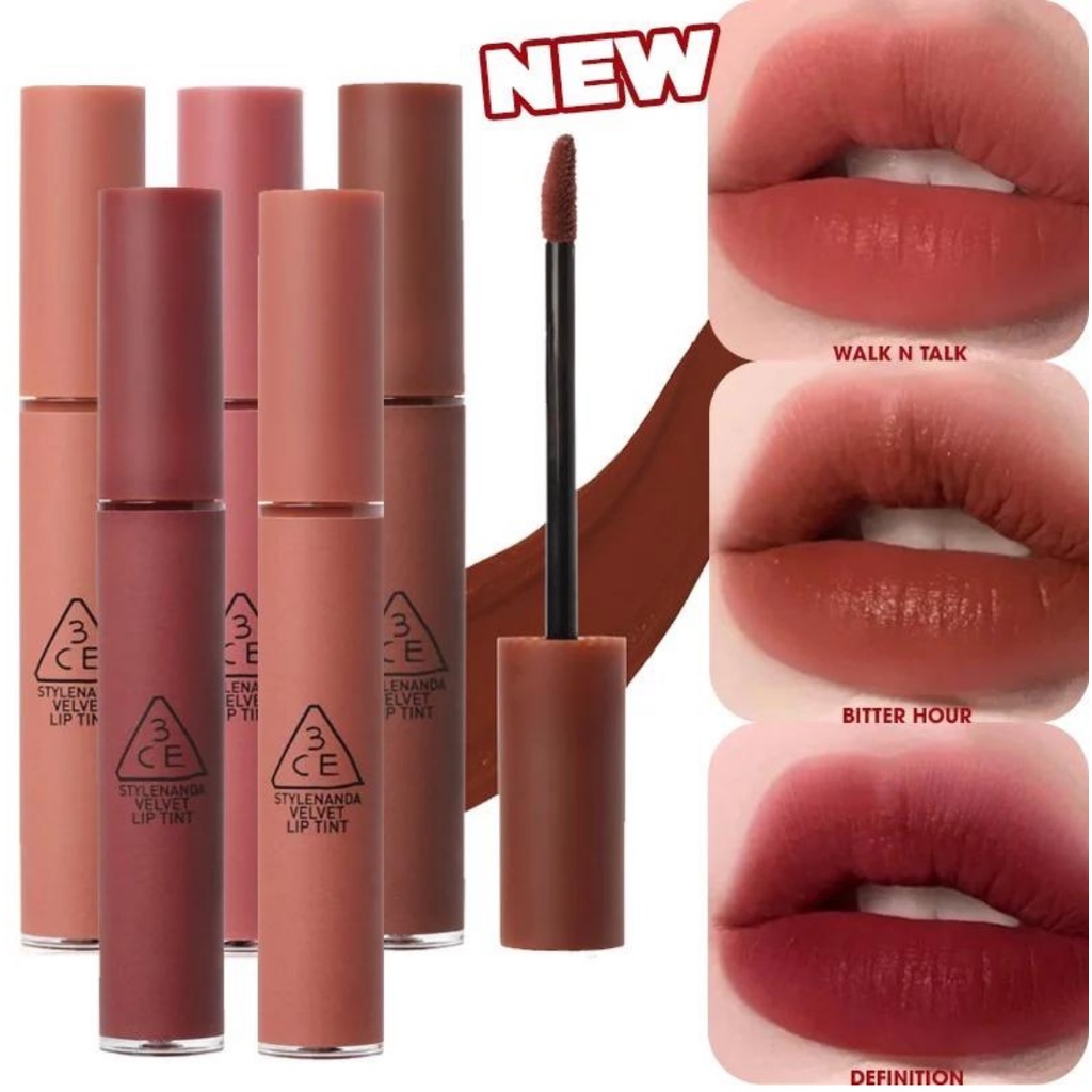 Son Kem Lì 3CE Velvet Lip Tint Walk N Talk / Bitter Hour / Cashmere Nude / Definition / Like Gentle | 3CE Blur
