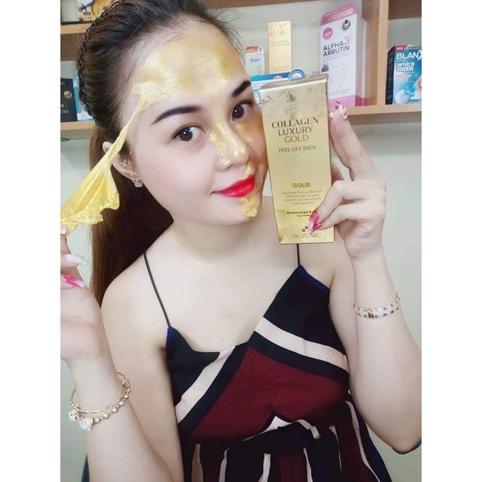 Mặt nạ lột dưỡng trắng da tinh chất vàng 24K 3W CLINIC Hàn Quốc 100ml giúp da trắng sáng mềm mại tự nhiên