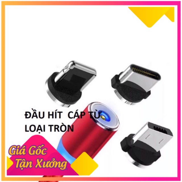Cáp nam châm gồm 1 dây và 3 đầu - đa năng, dòng sạc ổn định cho mọi loại smartphone