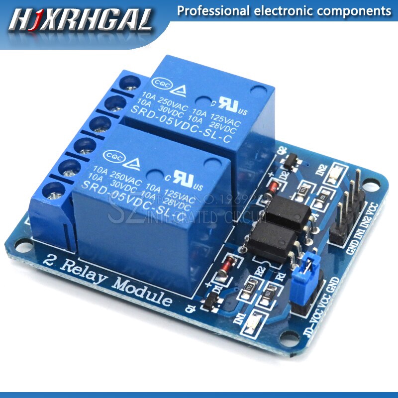 1PCS 5V 2 Channel Relay Module Shield for Arduino ARM PIC AVR DSP Electronic  2-way relay module