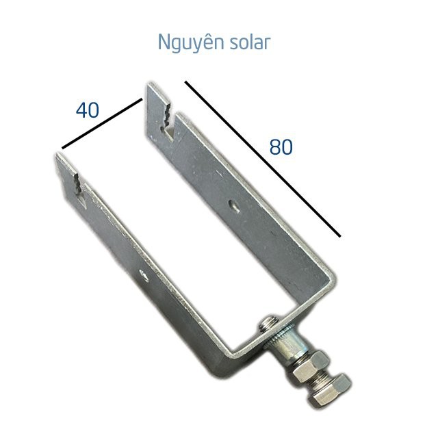 [Dùng Phổ Biến] Pát U 40X80 Lắp Pin Năng Lượng Mặt Trời _Thép Mạ Kẽm_Inox 304_ Kt 40X80 Mm_Pát Kẹp Dưới Solar Panel