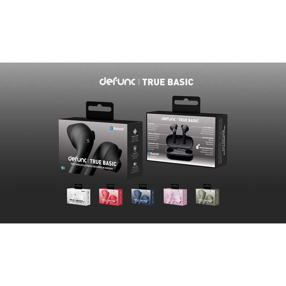 [GIAO HÀNG NHANH] Tai Nghe True Wireless Defunc True Basic Bluetooth v5.2, Cảm Ứng, Kháng Nước IPX4, Pin Lên Đến 12H - H