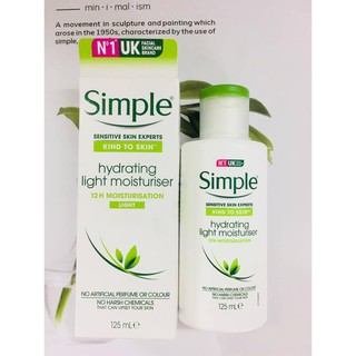 Kem Dưỡng Ẩm Simple Kind To Skin Hydrating Light Moisturiser Cho Da Dầu 125ml ( mẫu mới )