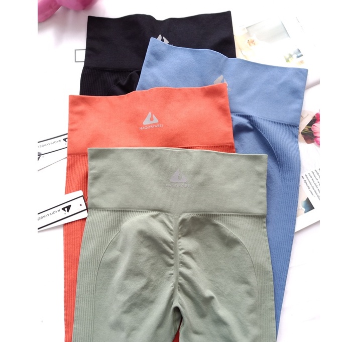 Quần chun mông tập gym nữ, quần tập legging nữ Naqiyah tabei chính hãng QCM05