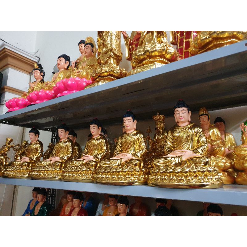 Tượng Bổn Sư Thích Ca Mâu Ni dát vàng 30cm