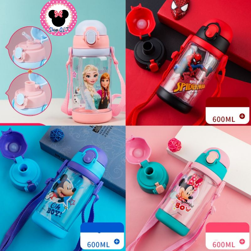 Bình nước Hãng DISNEY. Có 2 đầu thay thế ,ống hút và uống trực tiếp. Hình hoạt hình và siêu anh hùng
