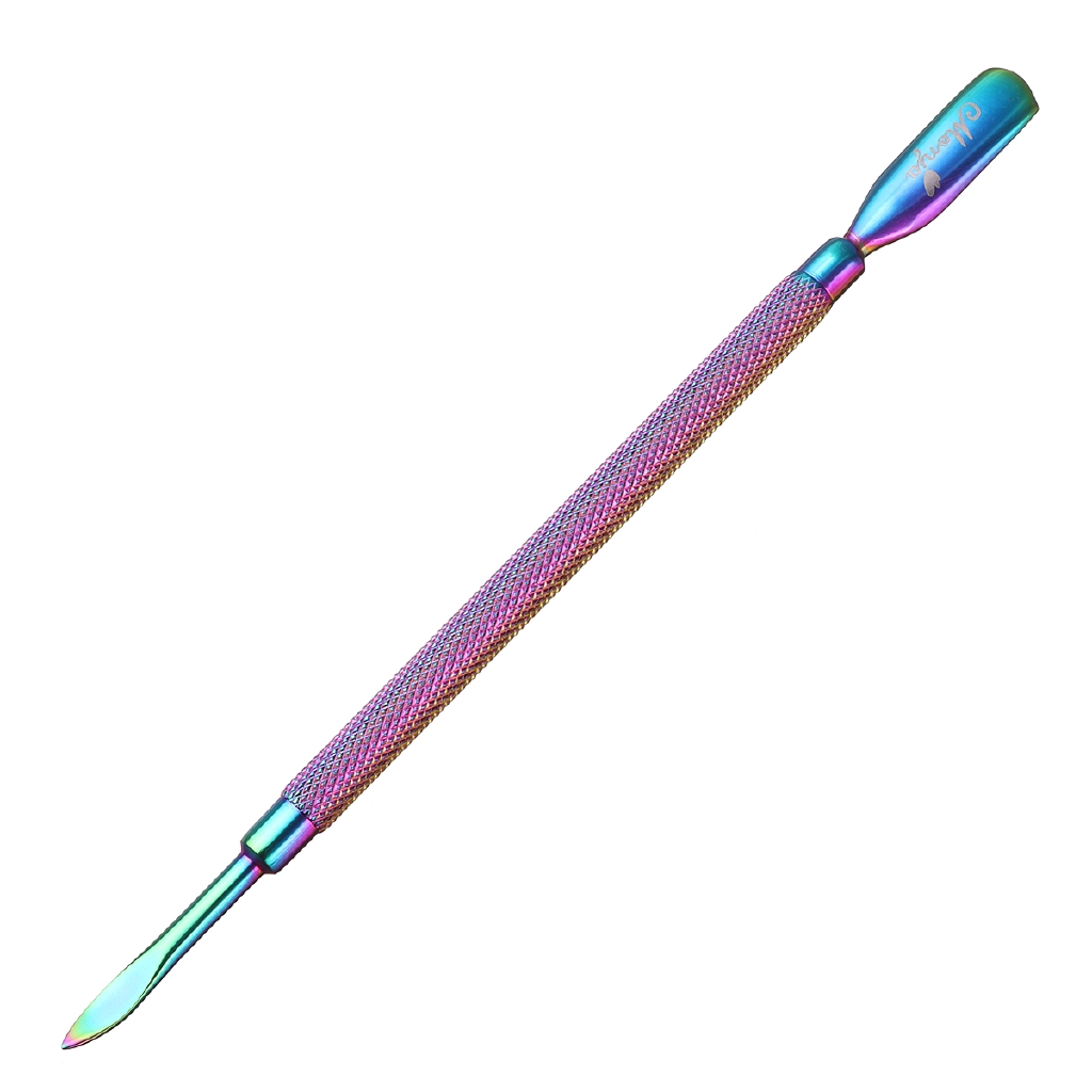 Monja 4 Style Nail Art Dual End Plating Stainless Steel Cuticle Pusher Spoon Dead Skin Removal Manicure Tool