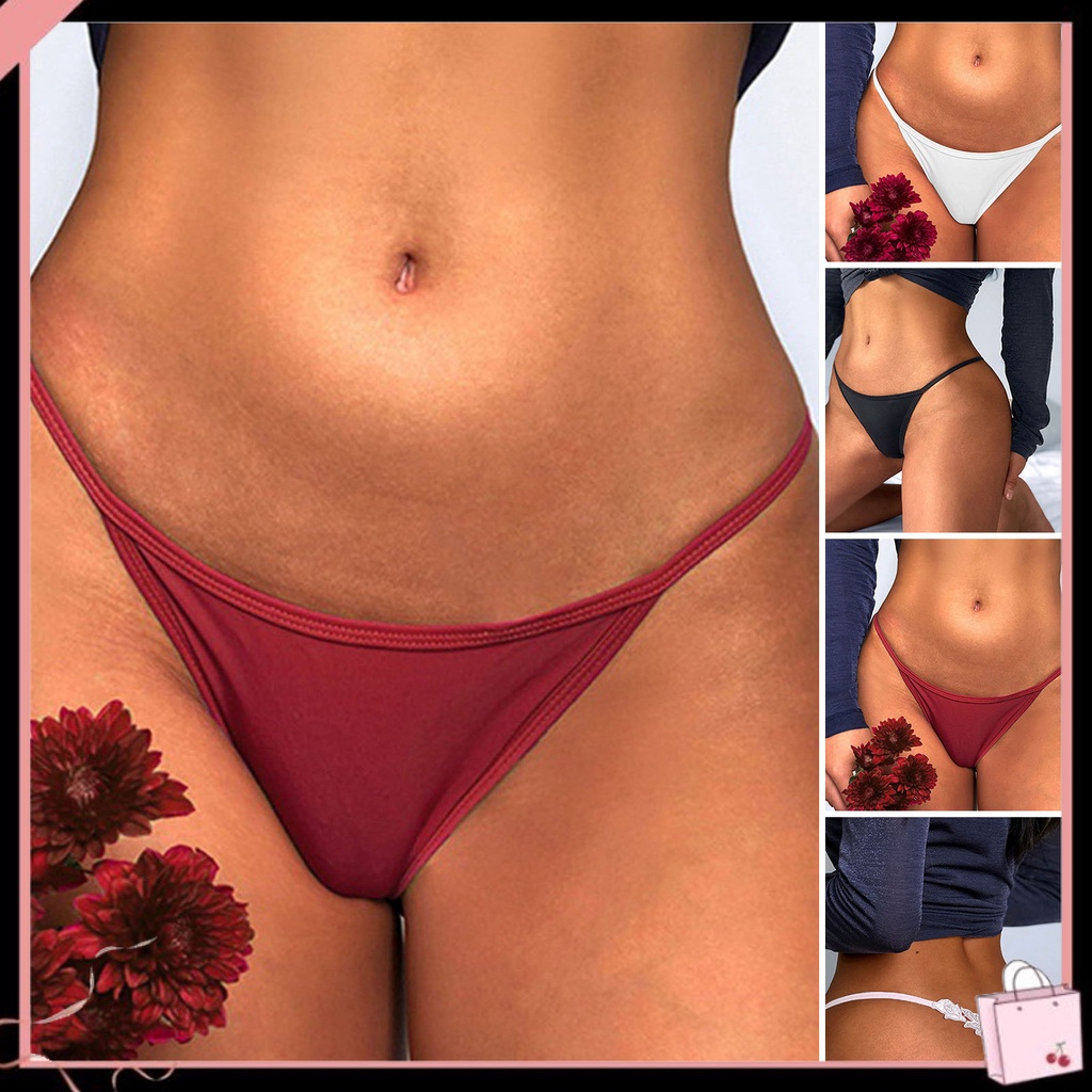 {Soltweter} Quần Lót Chữ T Lưng Thấp Màu Trơn Hai Dây Mỏng Co Giãn Thoáng Khí Bảo Vệ Cho Nữ Mặc Trong