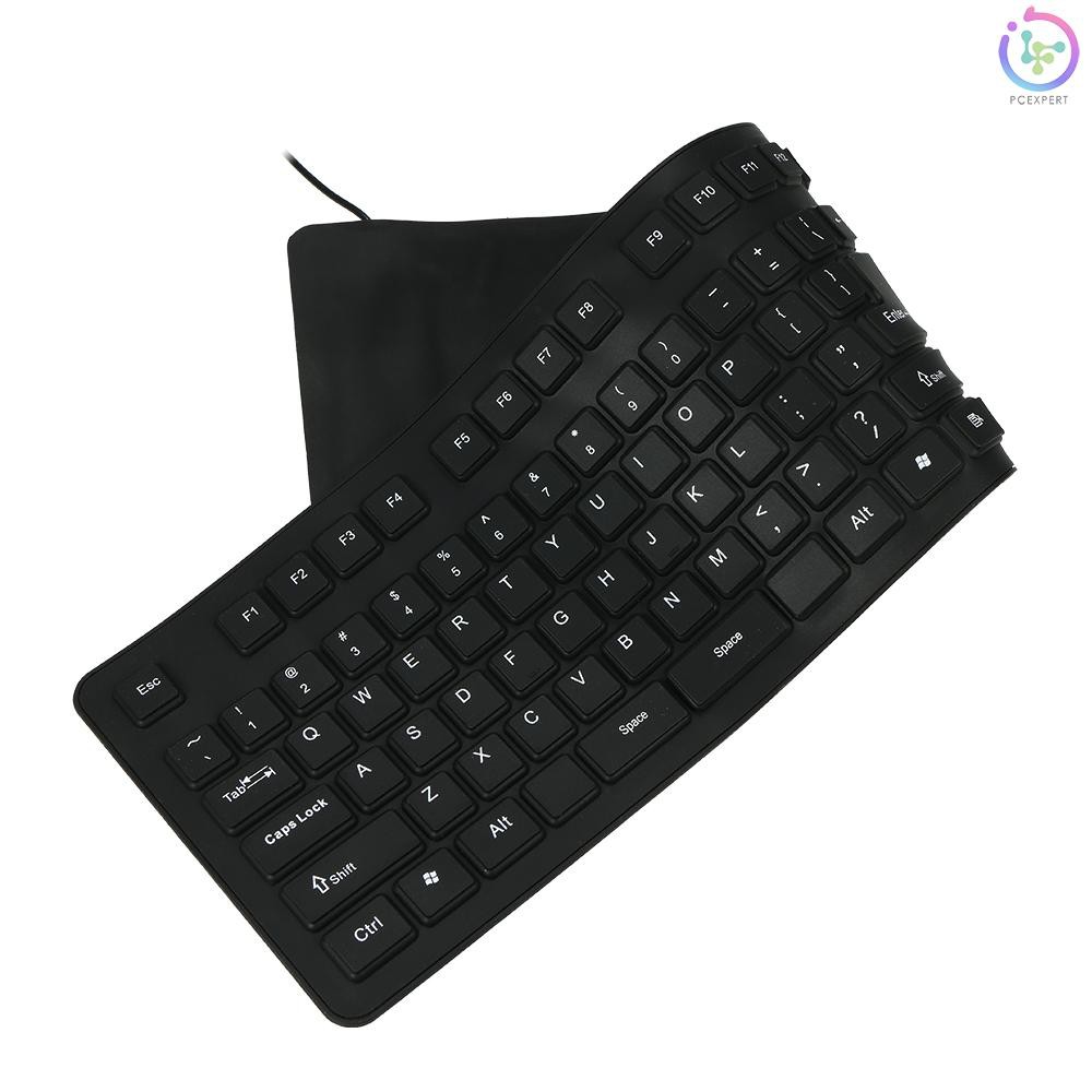 PCER♦: 108 Keys USB Silicone Flexible Foldable Keyboard  Waterproof Dustproof USB Silent Keys For La