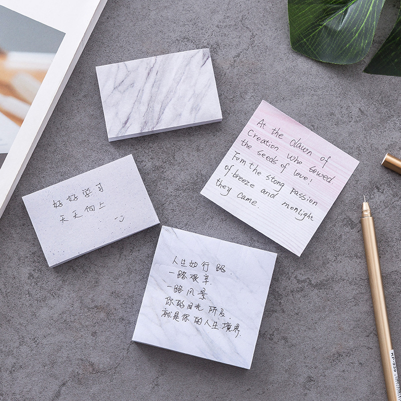 80 tờ giấy ghi chú bỏ túi màu đá sáng tạo dán được văn phòng phẩm cho trường học