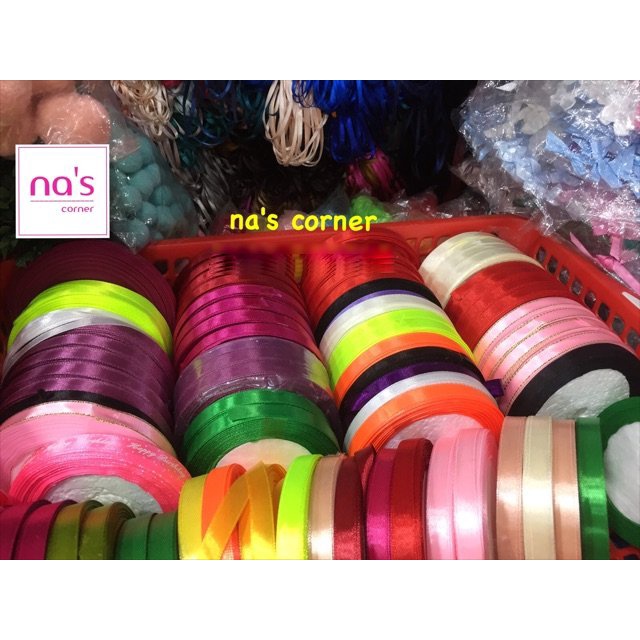 Dây ruy băng lụa 1cm cuộn 20m màu trơn