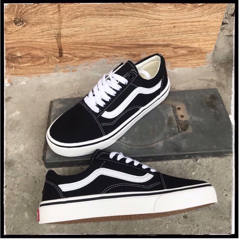 Giày thể thao nam nữ vans old skool đen trắng thời trang, giày giá rẻ mẫu mới,