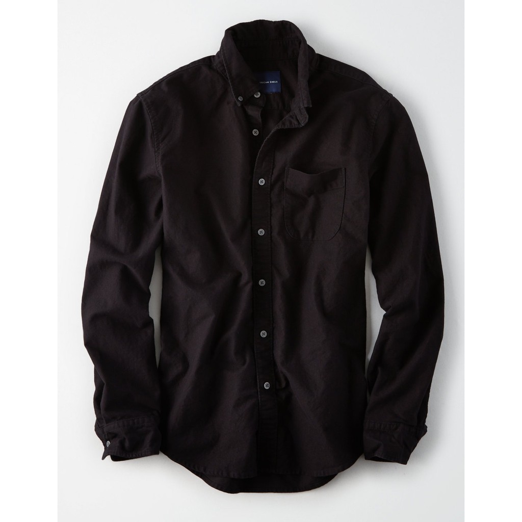 FO76 SHOP Áo Sơ Mi Nam Dài Tay Oxford Cotton Dày BigSize Màu Đen | BigBuy360 - bigbuy360.vn
