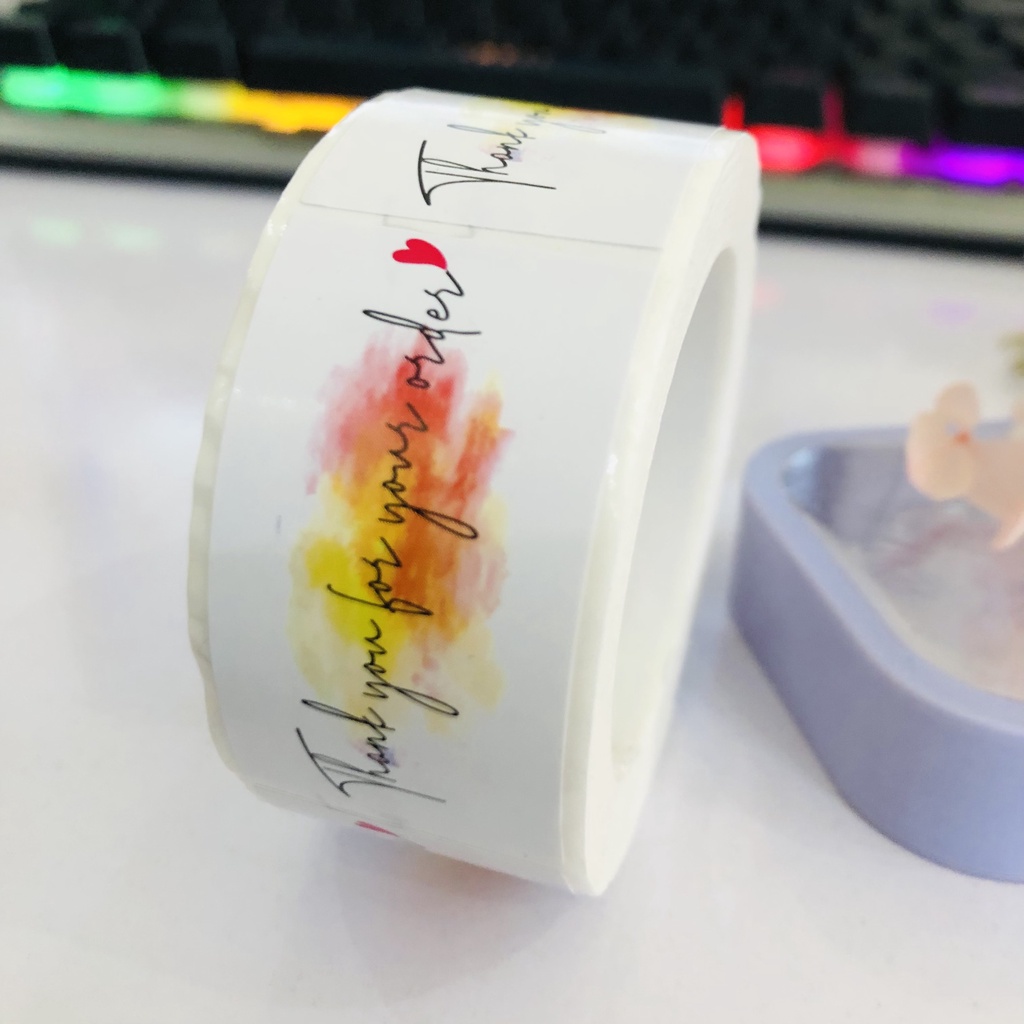 10- 250 nhãn dán Sticker cảm ơn, động vật hình chữ nhật dành cho shop bán hàng. Chỉ việc gỡ ra dán.