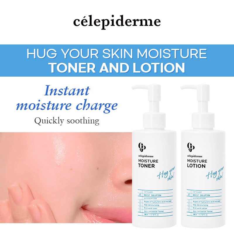 Nước hoa hồng giúp sáng da cải thiện nếp nhăn CELEPIDERME HUG YOUR SKIN MOISTURE TONER