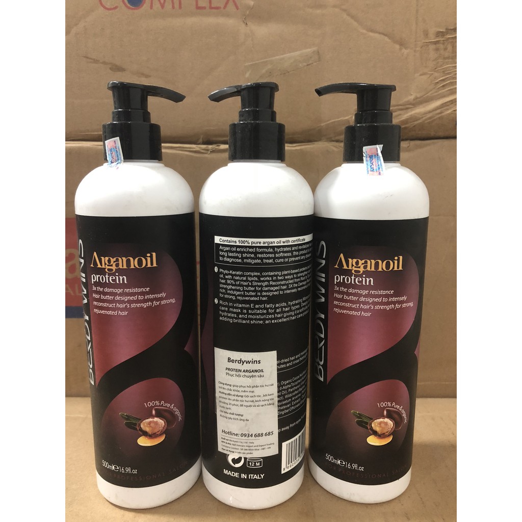 KEM HẤP Ủ TÓC PHỤC HỒI TÓC NÁT ARGANOIL HAIR MASK BERDYWINS SIÊU MỀM MƯỢT HƯƠNG NƯỚC HOA 500ML [ HOT NHẤT ] | BigBuy360 - bigbuy360.vn
