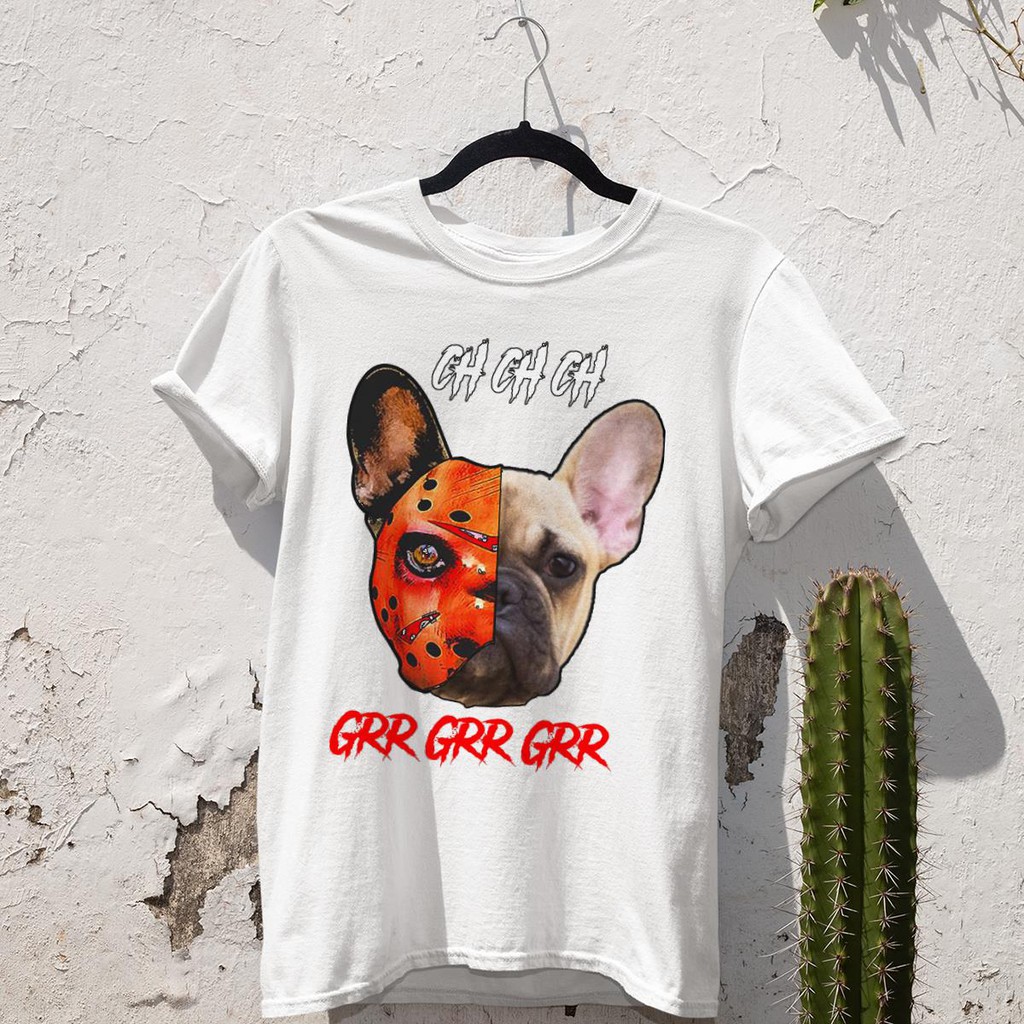 ÁO THUN FRENCH BULLDOG CHCHCH GRR HALLOWEEN UNISEX NAM NỮ THỜI TRANG AOMI PHONG CÁCH HÀN QUỐC TAY NGẮN TAY LỠ CÓ SẴN