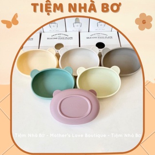 Bát gấu ăn dặm silicone Bluemama Hàn Quốc cho bé, bát cho bé ăn dặm