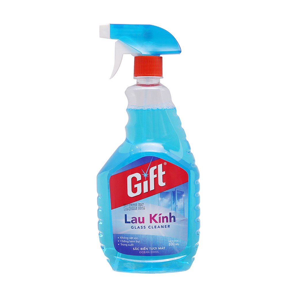 Nước Lau Kính Gift Sắc Biển và Trà Xanh Chai 800ml