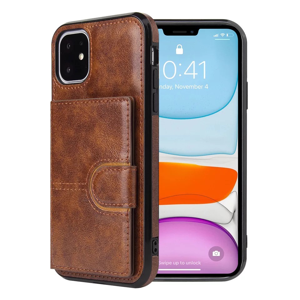 Ốp Lưng Da Ví iPhone 7/8/Plus/X/Xs/Xs Max/11/12/13/Pro/Pro Max/Mini Cao Cấp - OP06