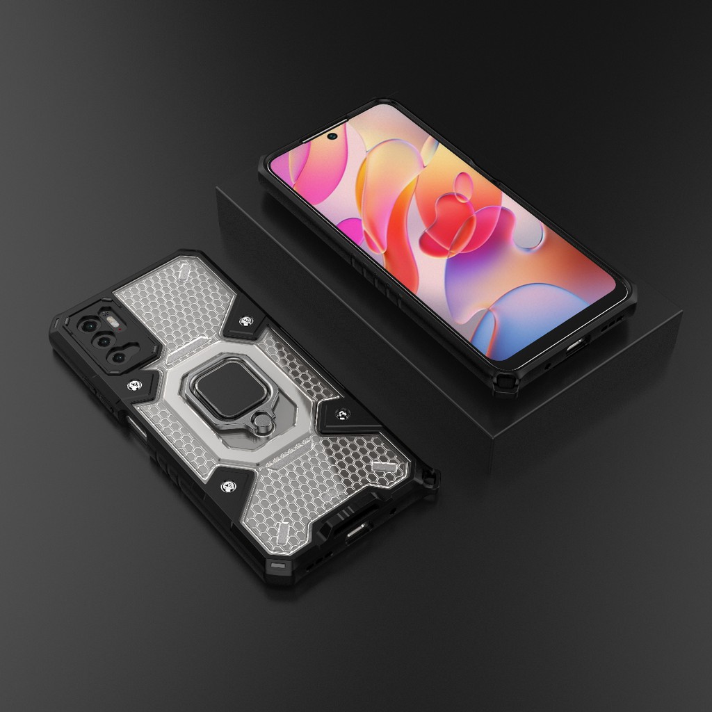 Ốp lưng Redmi Note 10 5G / Poco M3 Pro tổ Ong Iring không gian mới chống sốc giá đỡ xem phim