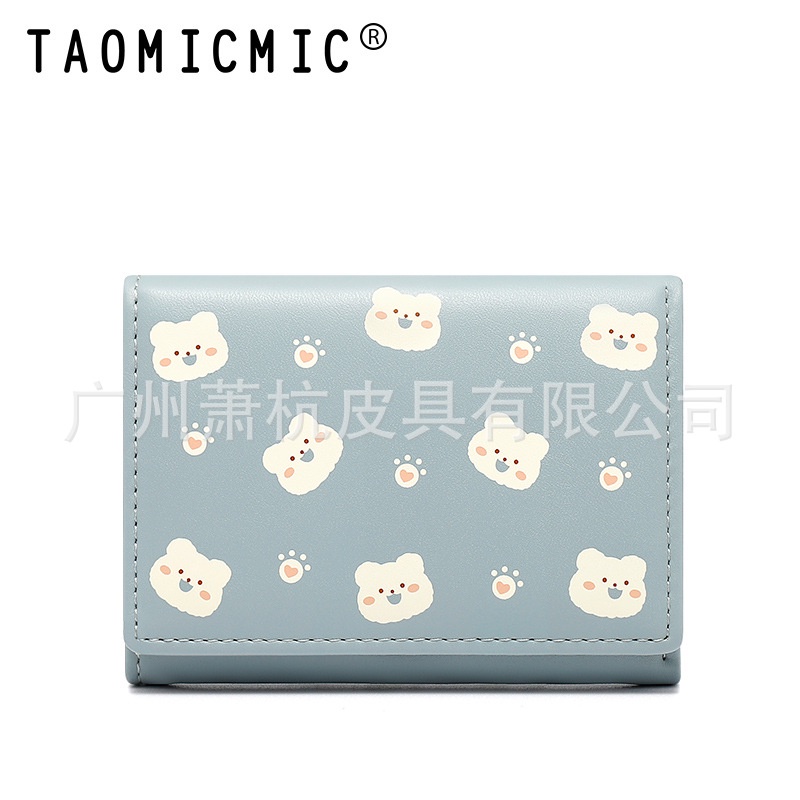 Ví Da Pu Gập Ba Thiết Kế Đơn Giản Họa Tiết Hoạt Hình Đáng Yêu Thời Trang Cho Nữ