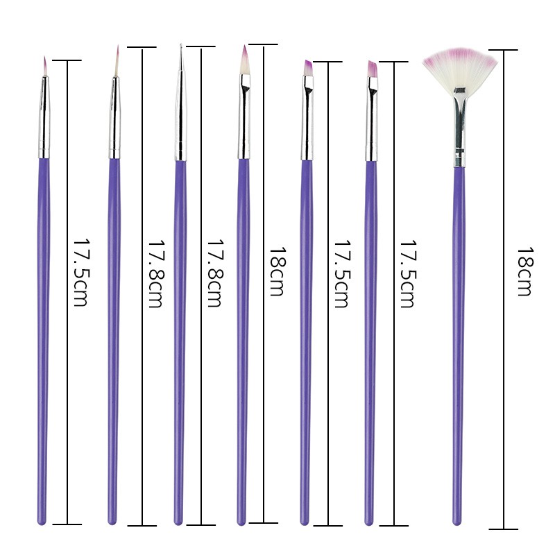 Gelfavor bộ 7 bàn chải trang trí móng Nail Brush Nail Art Nail Trang trí