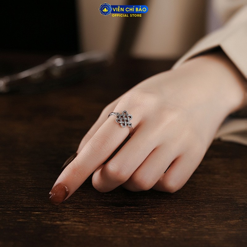 Nhẫn bạc nữ Cát Tường Kết chất liệu bạc Thái 925 phụ kiện thời trang trang sức nữ Viễn Chí Bảo N000383