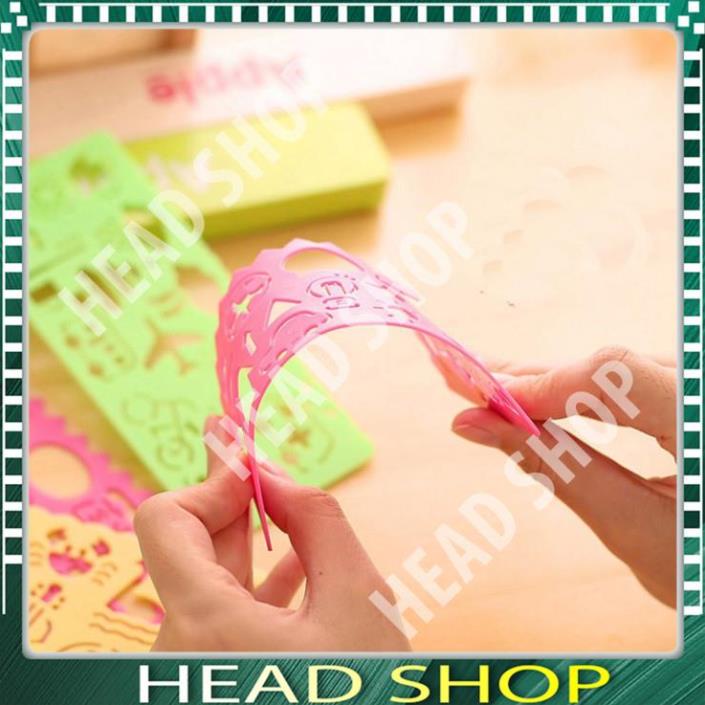BỘ 4 THƯỚC KẺ VẼ THEO KHUÔN HÌNH SẮC MÀU HEADSHOP