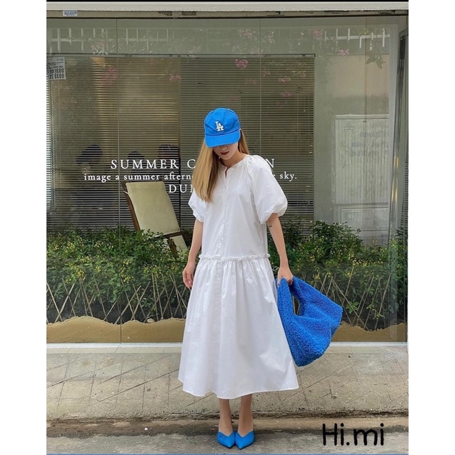 Đầm nữ dáng dài -  Váy babydoll vải tơ mềm cộc tay dáng xoè dài | BigBuy360 - bigbuy360.vn