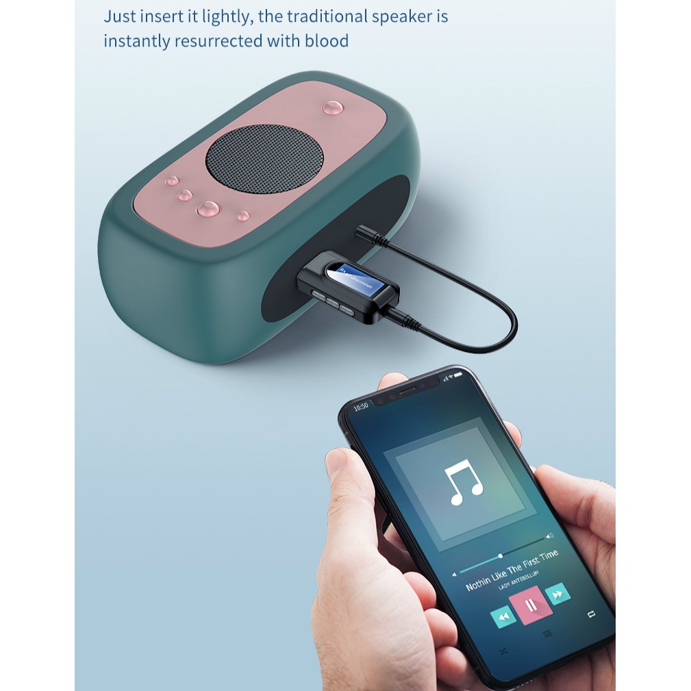 Bộ Thiết Bị Thu Phát Tín Hiệu Âm Thanh Bluetooth 5.0 Có Màn Hình LCD 3.5mm Kèm Phụ Kiện | BigBuy360 - bigbuy360.vn