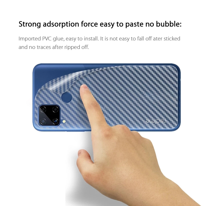Miếng dán sợi carbon bảo vệ mặt sau chống xước cho Realme GT Neo C65 C55 C53 C51 C35 C33 C30s C30 C25Y C25s C21Y C21 C17 C15 2021 C1 5G 4G 2023