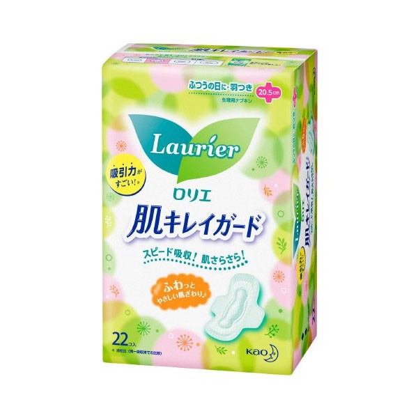 Hàng Nhật - Set 2 gói băng vệ sinh ngày Laurier có cánh ( 22 miếng/gói)