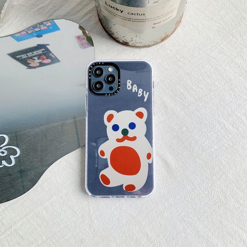 Ốp điện thoại Casetify bằng silicon TPU mềm in hình gấu thích hợp cho iPhone 7 8 Plus X