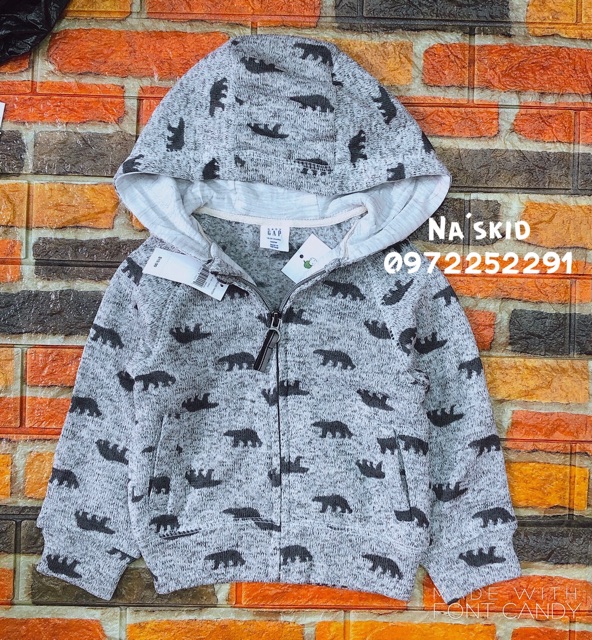 Áo khoác len pha nỉ cho bé trai